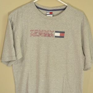 Tommy Hilfiger Spellout Flag Logo Grey 90s Retro